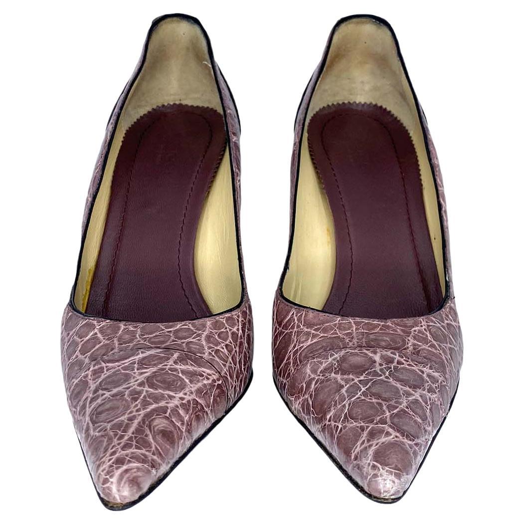 F/W 2002 Gucci by Tom Ford Tacones de aligátor lavanda 4.25 en Bueno estado para la venta en West Hollywood, CA