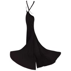 F/W 2002 Gucci by Tom Ford Runway Brown Silk Long Train Gown Dress