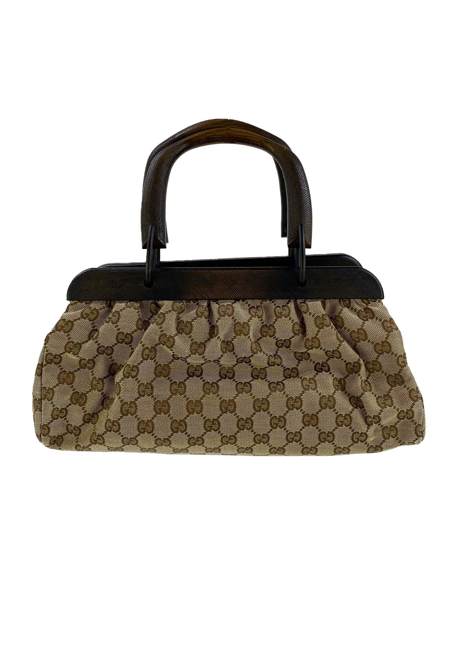gucci bag with wood handle