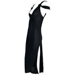 F/W 2002 Gucci Tom Ford Black Grecian Column Wrap Gown Dress