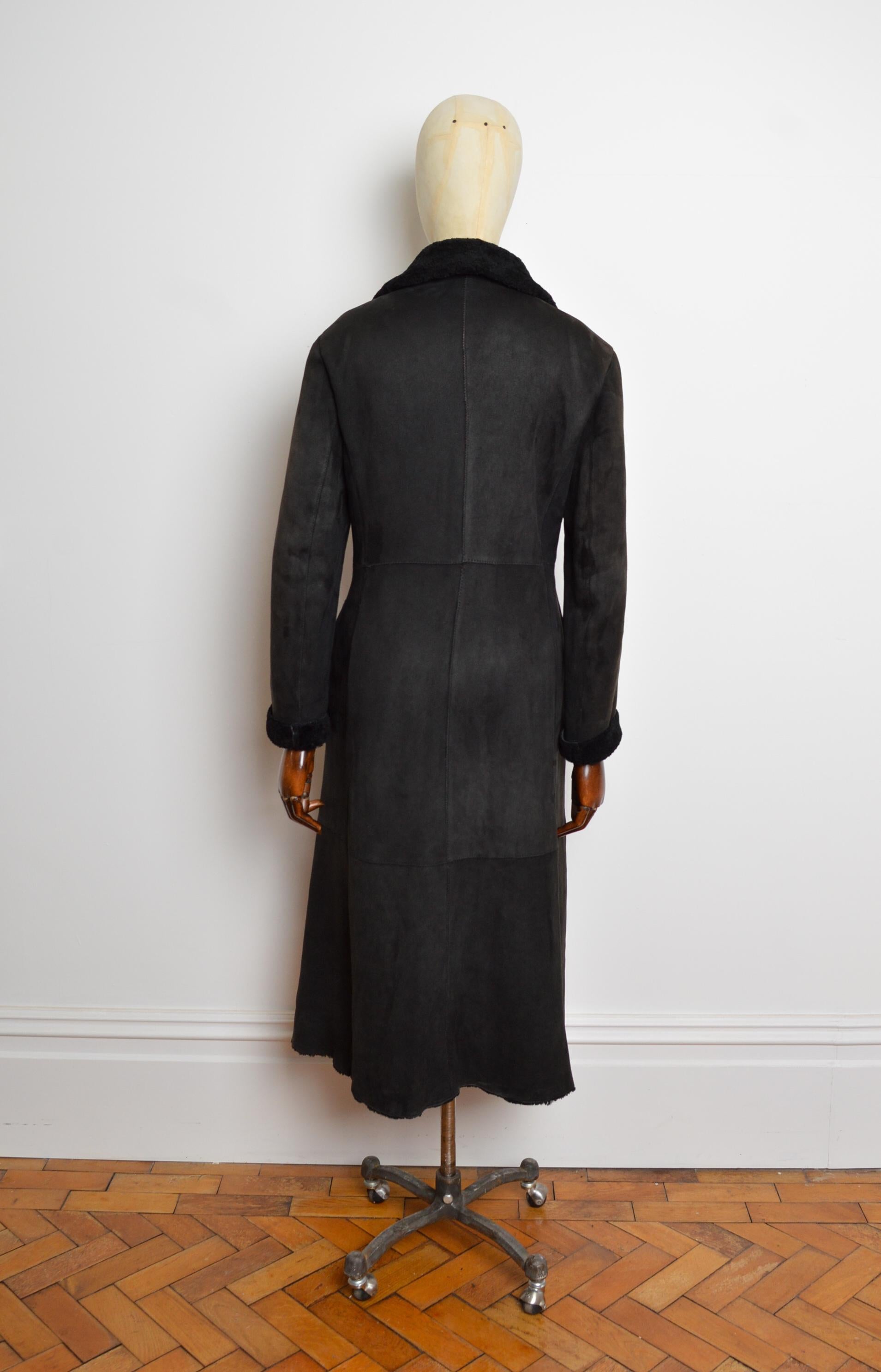 F/W 2002 Miu Miu Black Full Length Long Black Shearling Sheepskin