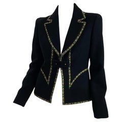 Gianni Versace Couture Vintage A/I 2002 Blazer nero 42 - 6 *nuovo con etichetta*