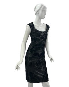 F/W 2002 Vintage Tom Ford for Yves Saint Laurent Black Leather Velvet Dress 36-4