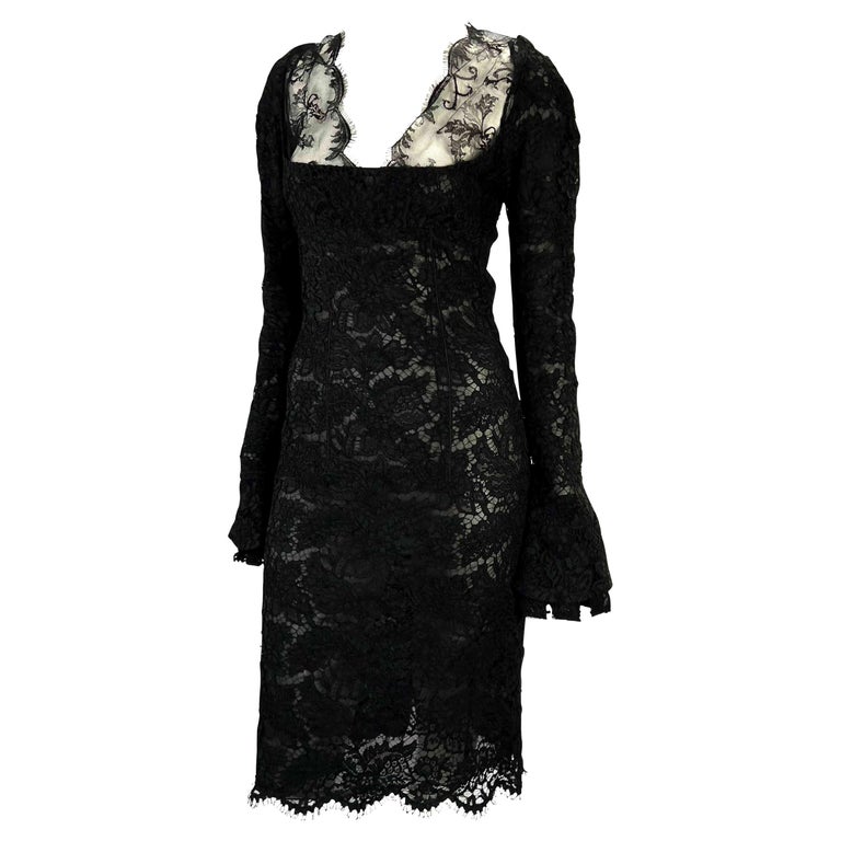 NWT F/W 2002 Yves Saint Laurent by Tom Ford Runway Sheer Lace Dress For ...