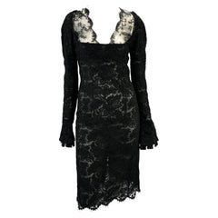 F/W 2002 Yves Saint Laurent by Tom Ford Runway Sheer Lace Dress NWT