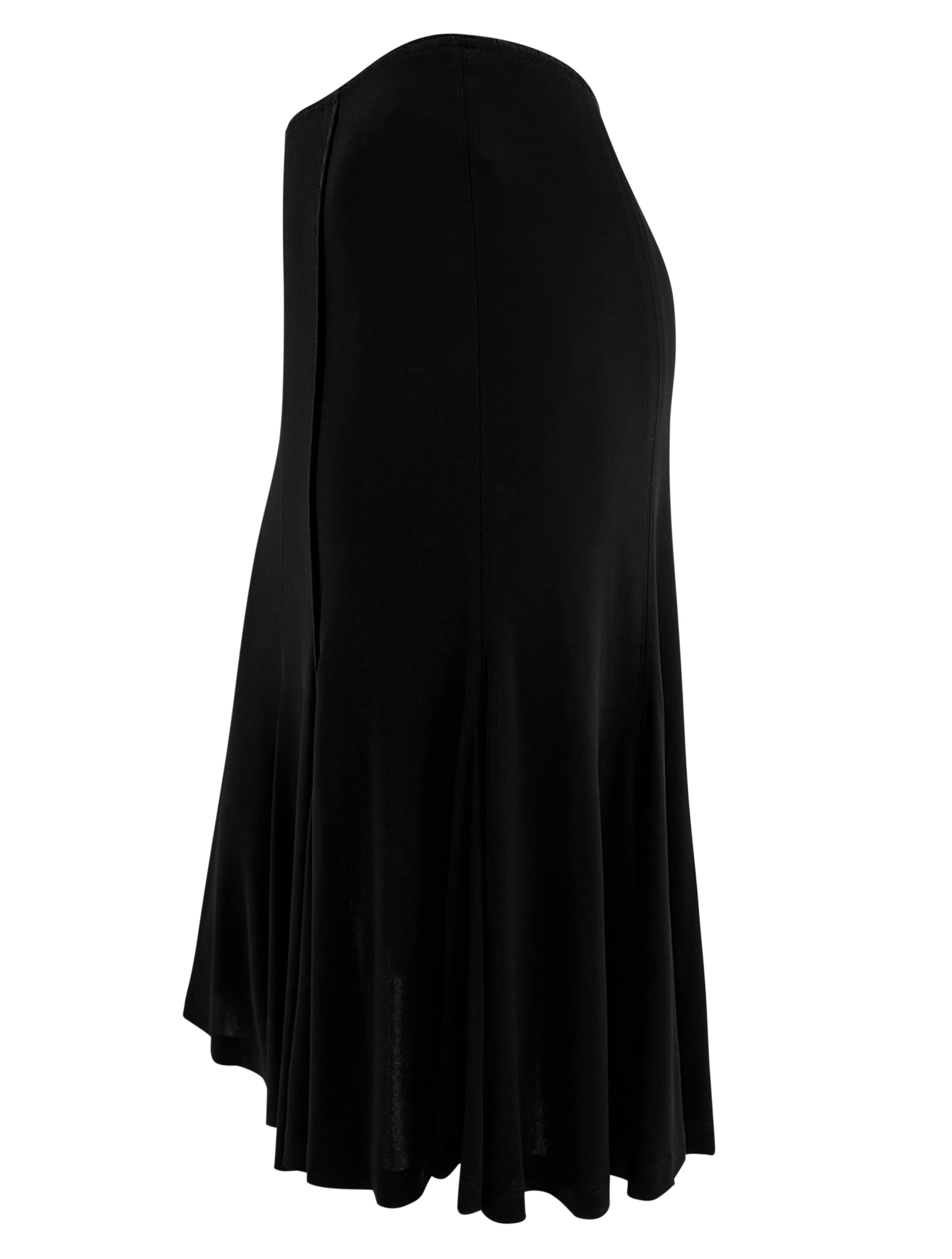 Noir F/W 2002 Yves Saint Laurent by Tom Ford Satin Trim Black Bodycon Flare Skirt en vente