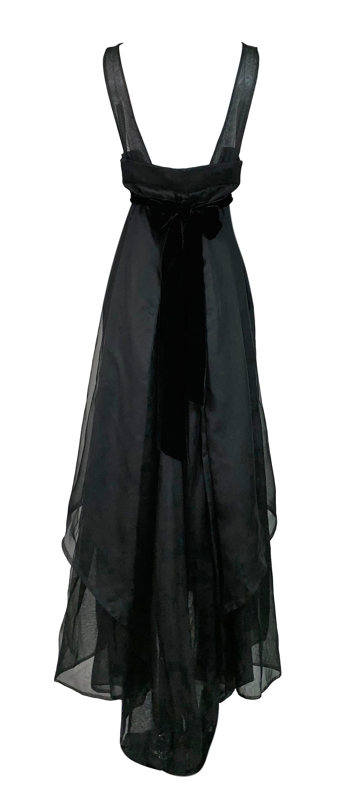 F/W 2002 Yves Saint Laurent Tom Ford Runway Sheer Black Plunging Gown ...