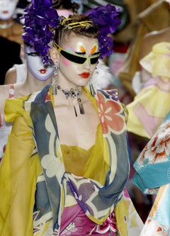 F/W 2003 Christian Dior by John Galliano Gafas de sol con banda envolvente verde-amarilla