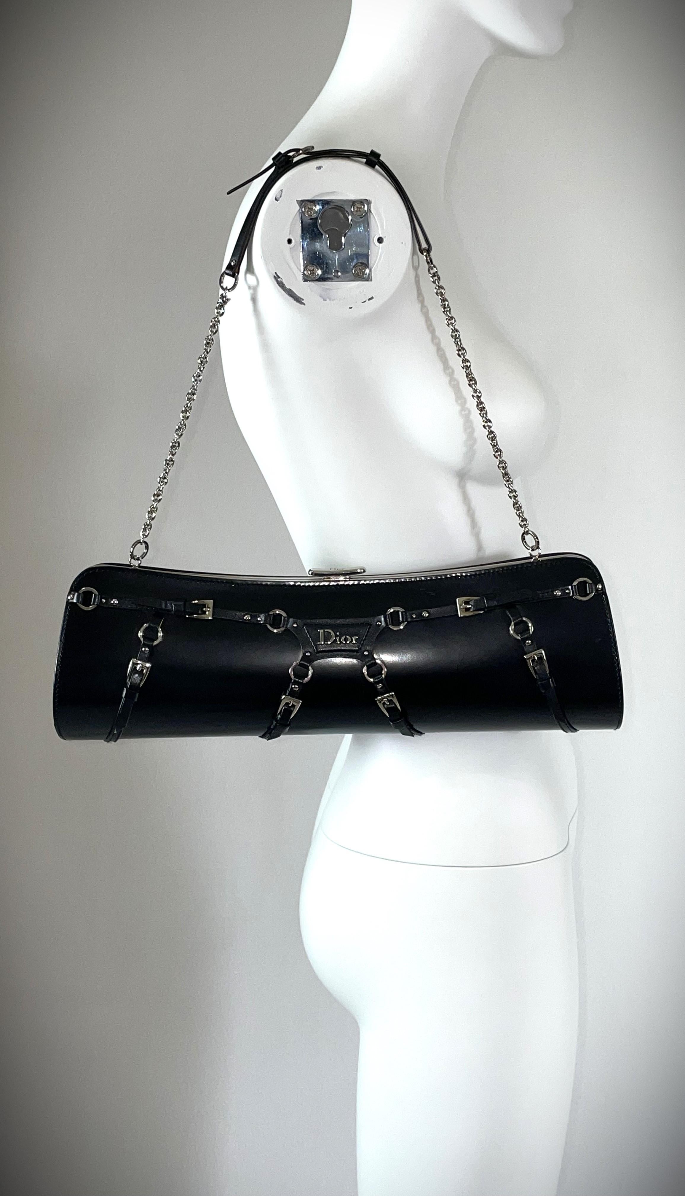 **THANK YOU FOR SHOPPING WITH MES DEUX FILLES**

DESIGNER: F/W 2003 Christian Dior by John Galliano Runway- strap can be placed inside the bag to use as a clutch
CONDITION:  Good- very light wear
FABRIC: Leather
SIZE: Extra long
COUNTRY MADE: France