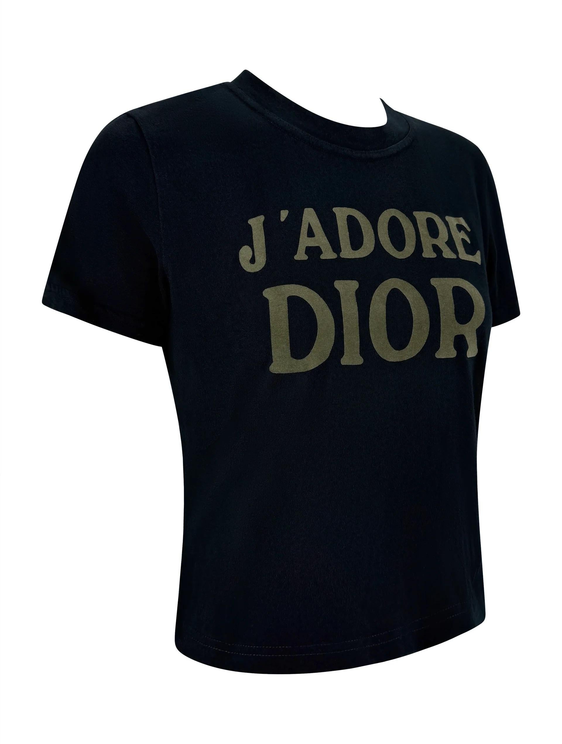 Maglietta A/I 2003 Christian Dior by John Galliano 'J'Adore Dior' Black in vendita 1