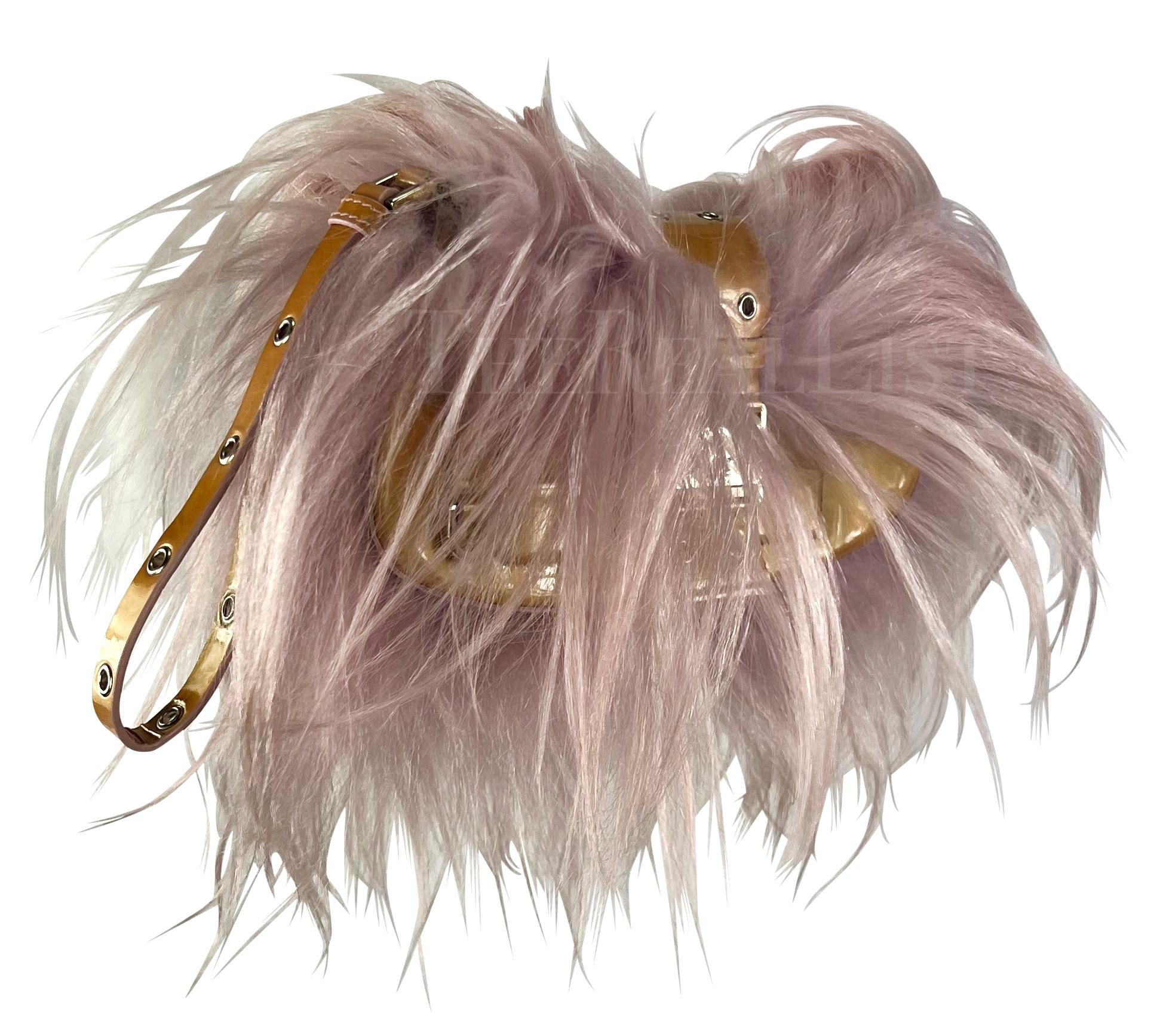 F/W 2003 Christian Dior by John Galliano Light Pink Fur Colombus Clutch Wristlet For Sale 5