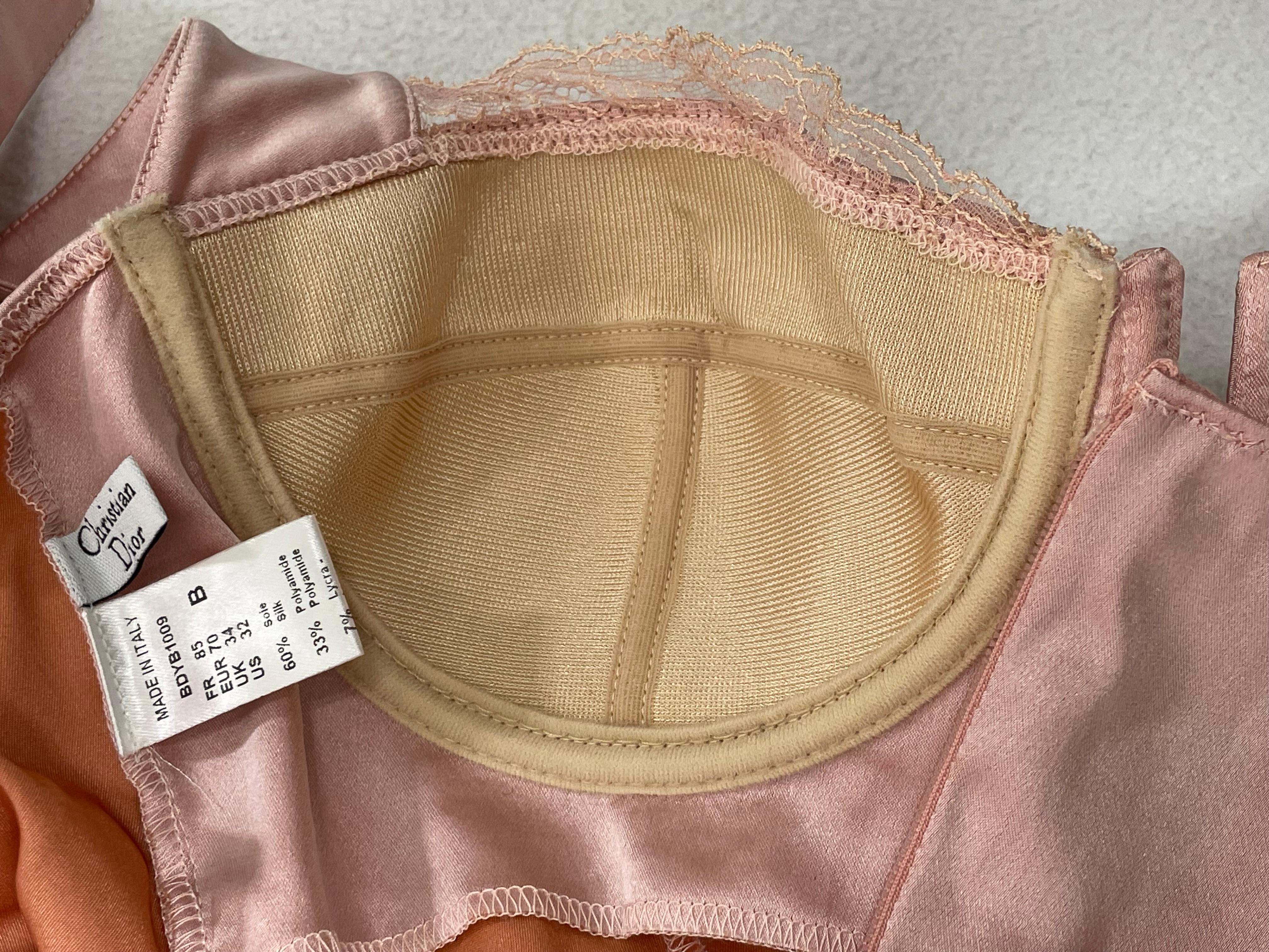 F/W 2003 Christian Dior by John Galliano Pink Satin Corset Thong