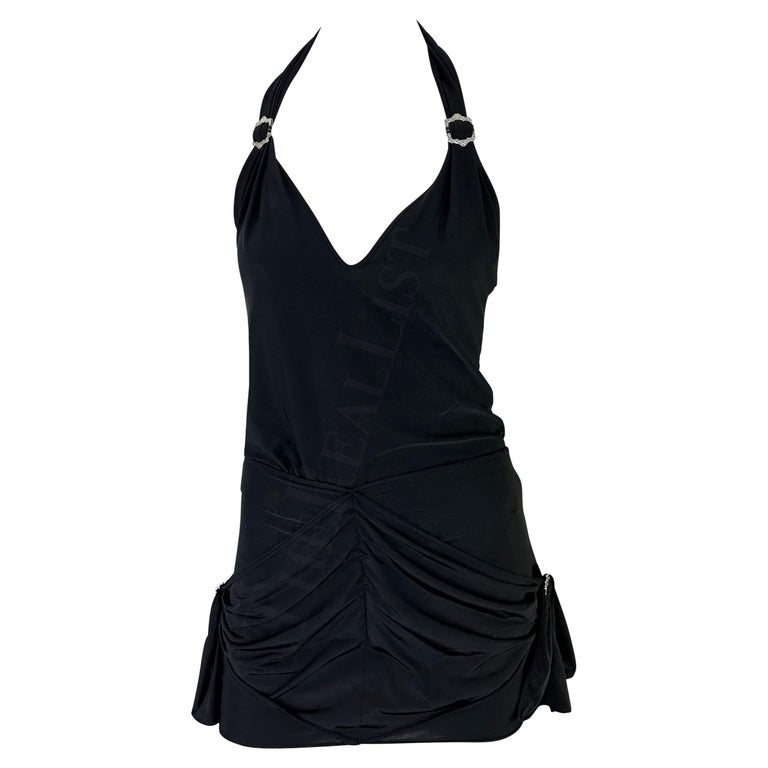 F/W 2003 Christian Dior by John Galliano Diamante Buckle Black Tank Skirt  Set For Sale at 1stDibs