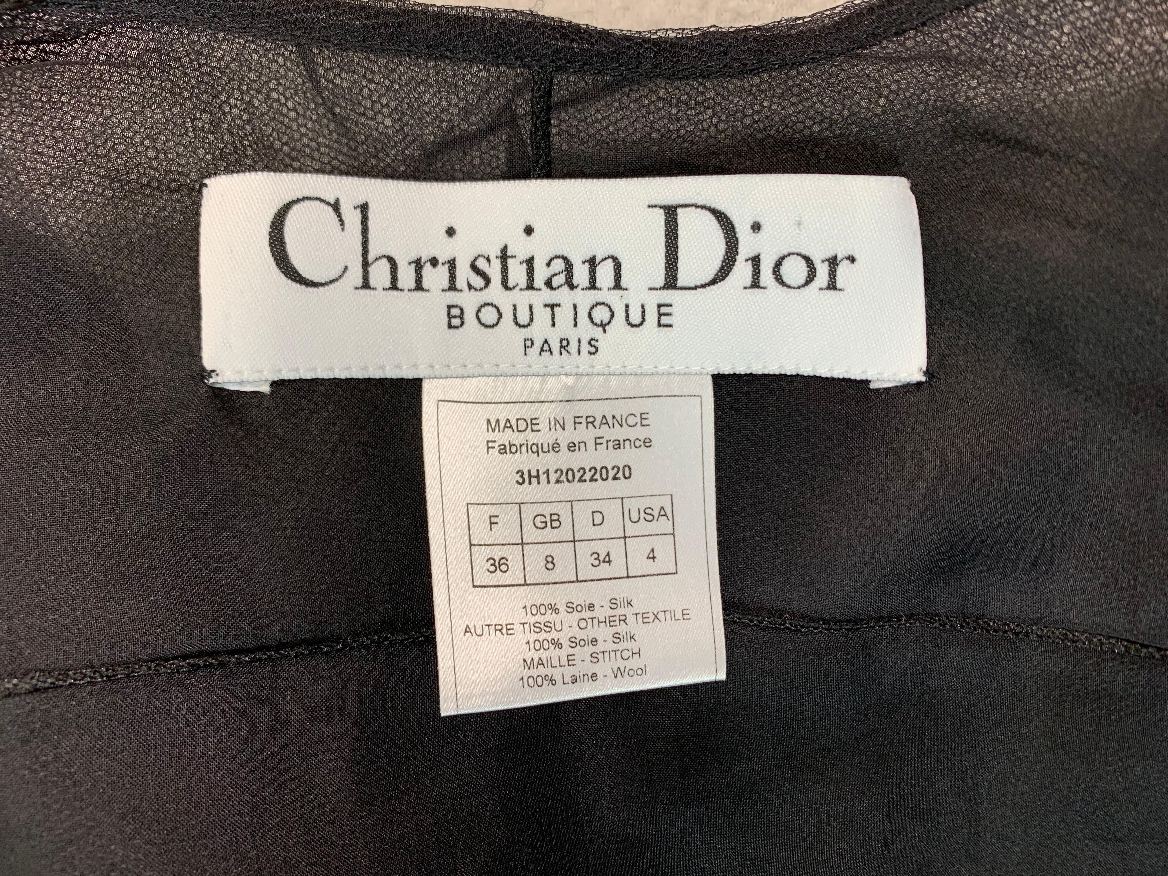 F/W 2003 Christian Dior by John Galliano Sheer Black Silk Mesh Jacket 1
