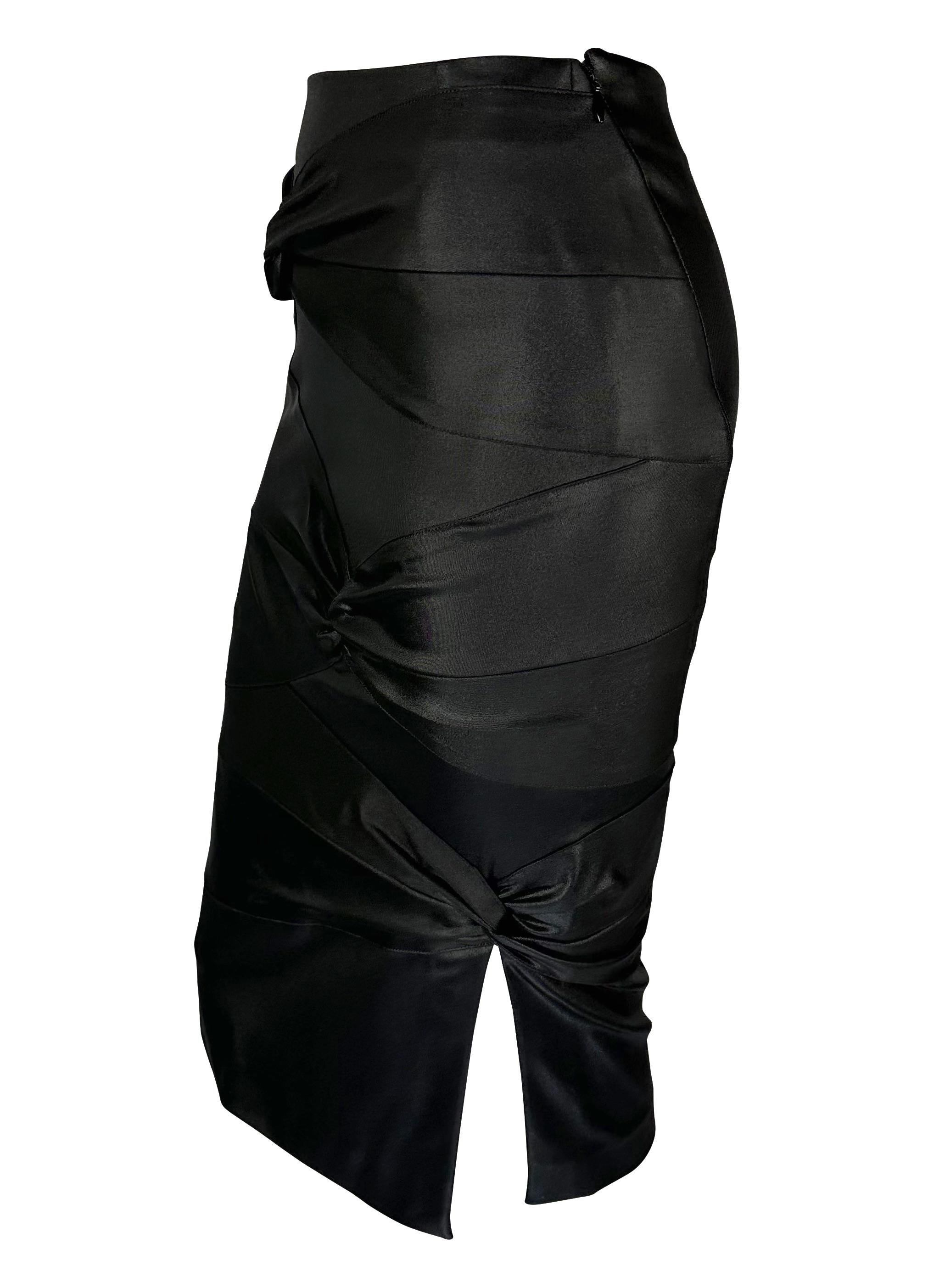 F/W 2003 Christian Dior by John Galliano Tie Accent Bodycon Stretch Skirt In Excellent Condition For Sale In West Hollywood, CA