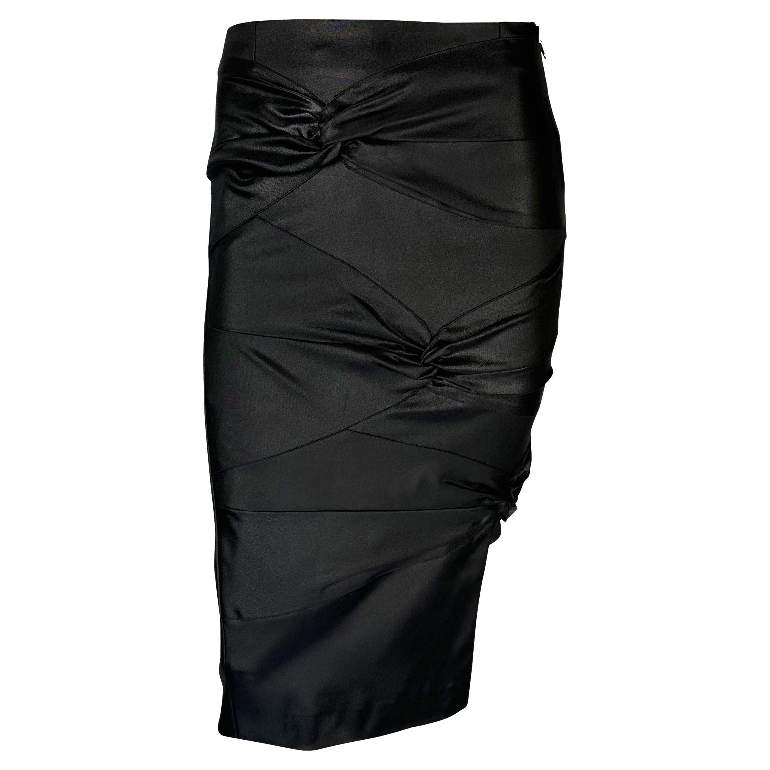 F/W 2003 Christian Dior by John Galliano Tie Accent Bodycon Stretch Skirt For Sale