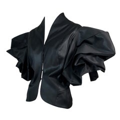 F/W 2003 Christian Dior John Galliano Glossy Black Kimono Jacket Top