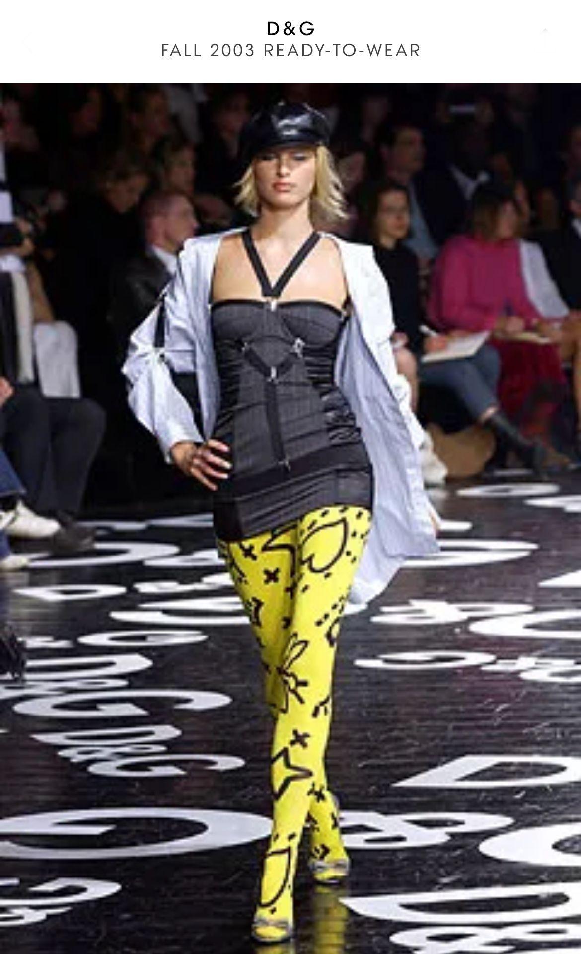 F/W 2003 D&G Bondage Micro Mini Suspender Corset Dress by DOLCE & GABBANA in vendita 6