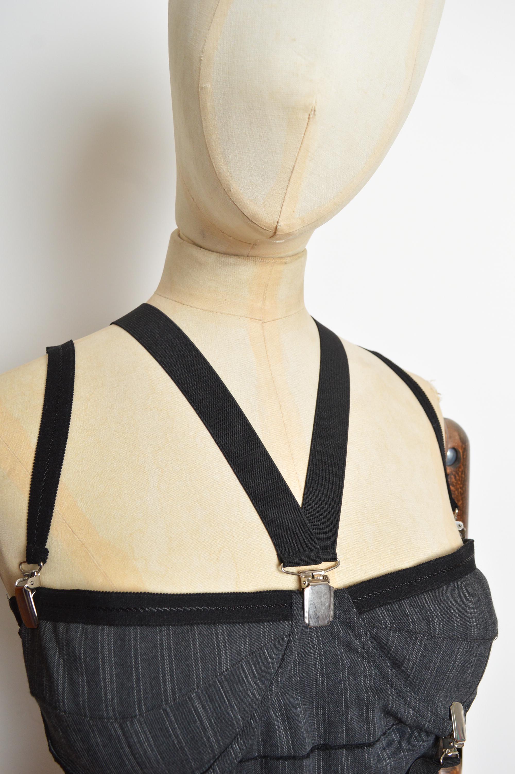 Nero F/W 2003 D&G Bondage Micro Mini Suspender Corset Dress by DOLCE & GABBANA in vendita