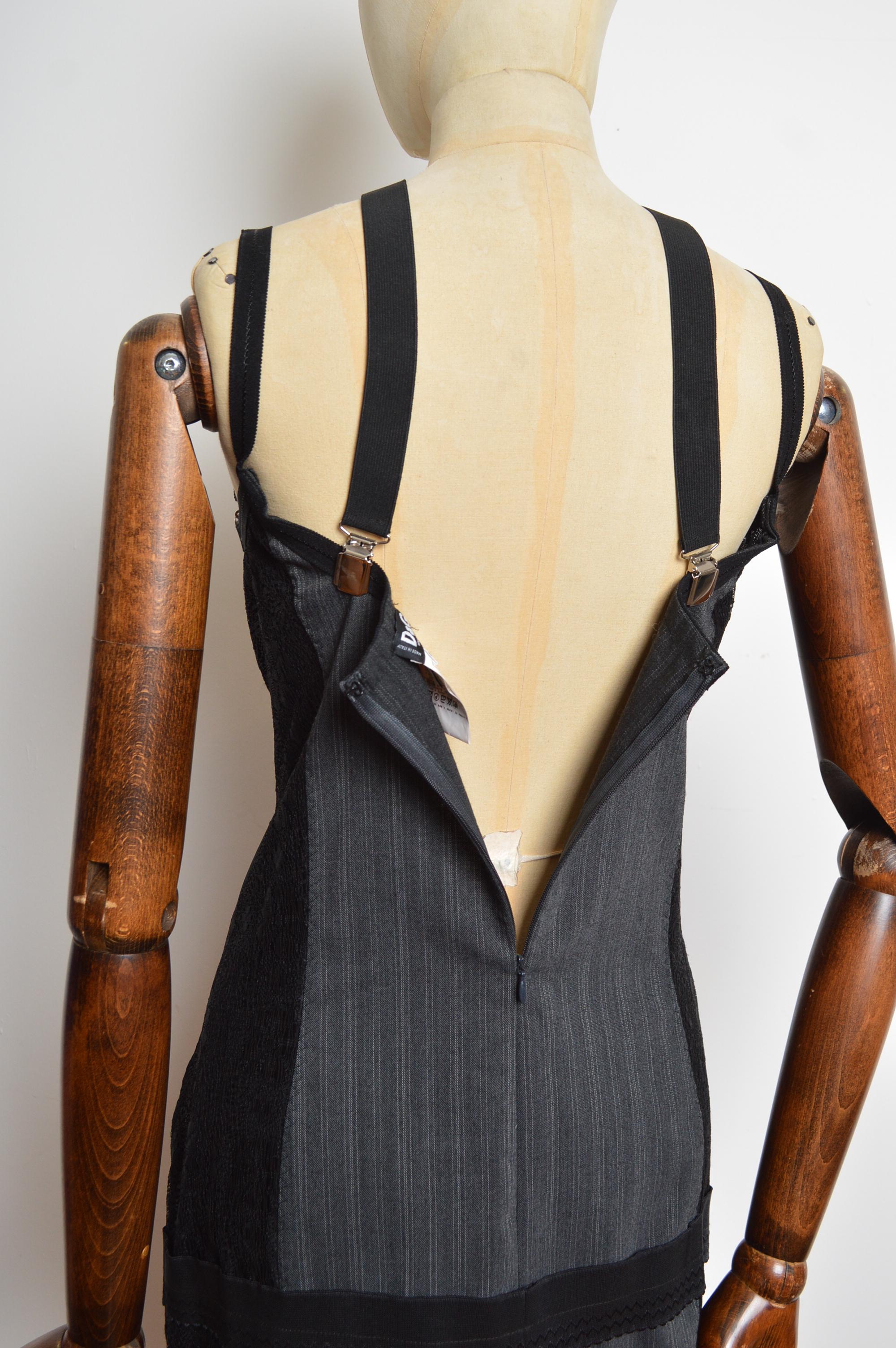 Donna F/W 2003 D&G Bondage Micro Mini Suspender Corset Dress by DOLCE & GABBANA in vendita