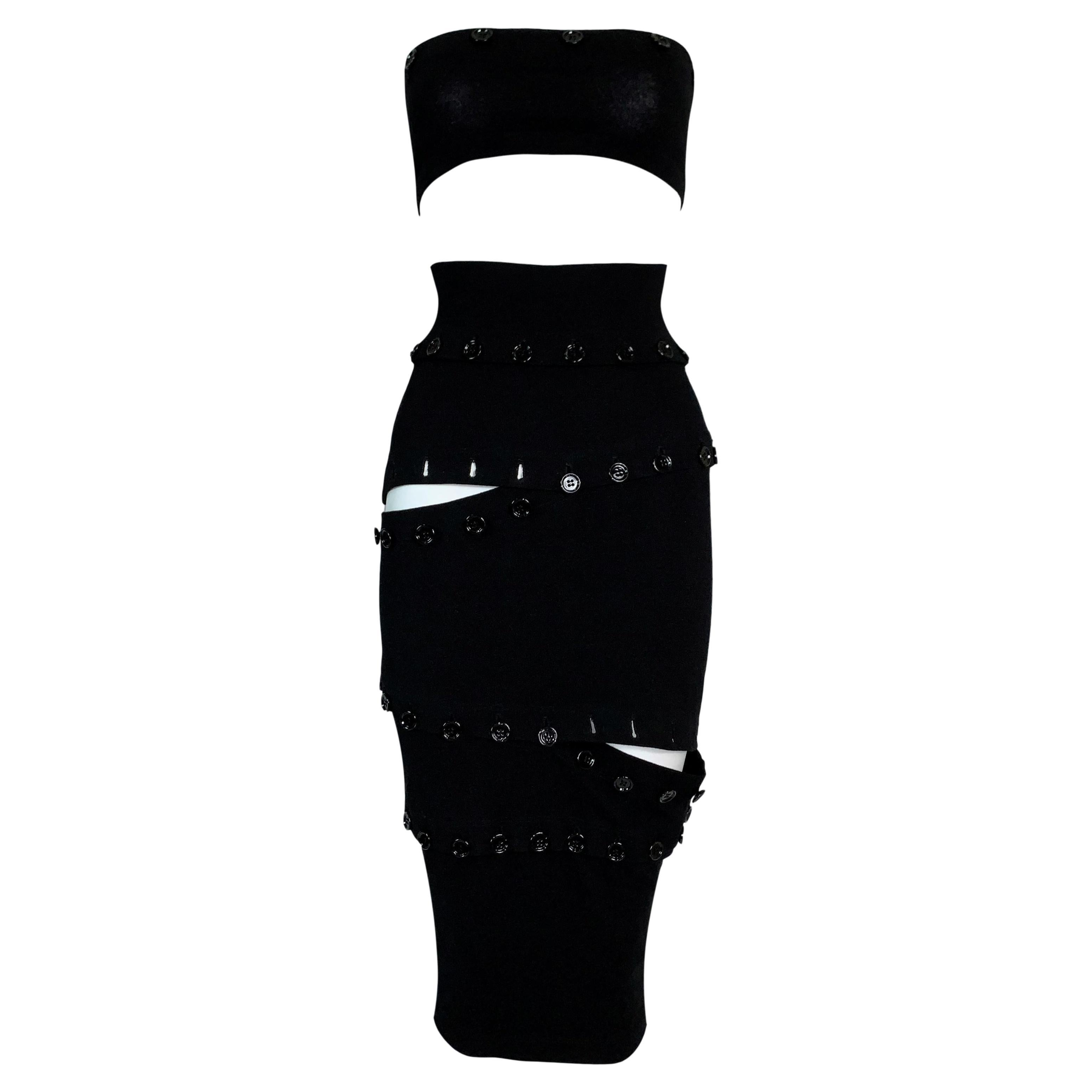 F/W 2003 Dolce & Gabbana Black Tube Top & Convertible Skirt Set