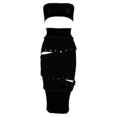F/W 2003 Dolce & Gabbana Black Tube Top & Convertible Skirt Set