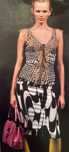 F/W 2003 Dolce & Gabbana Crocodile Techno Romantic Large Beige Shoulder Bag