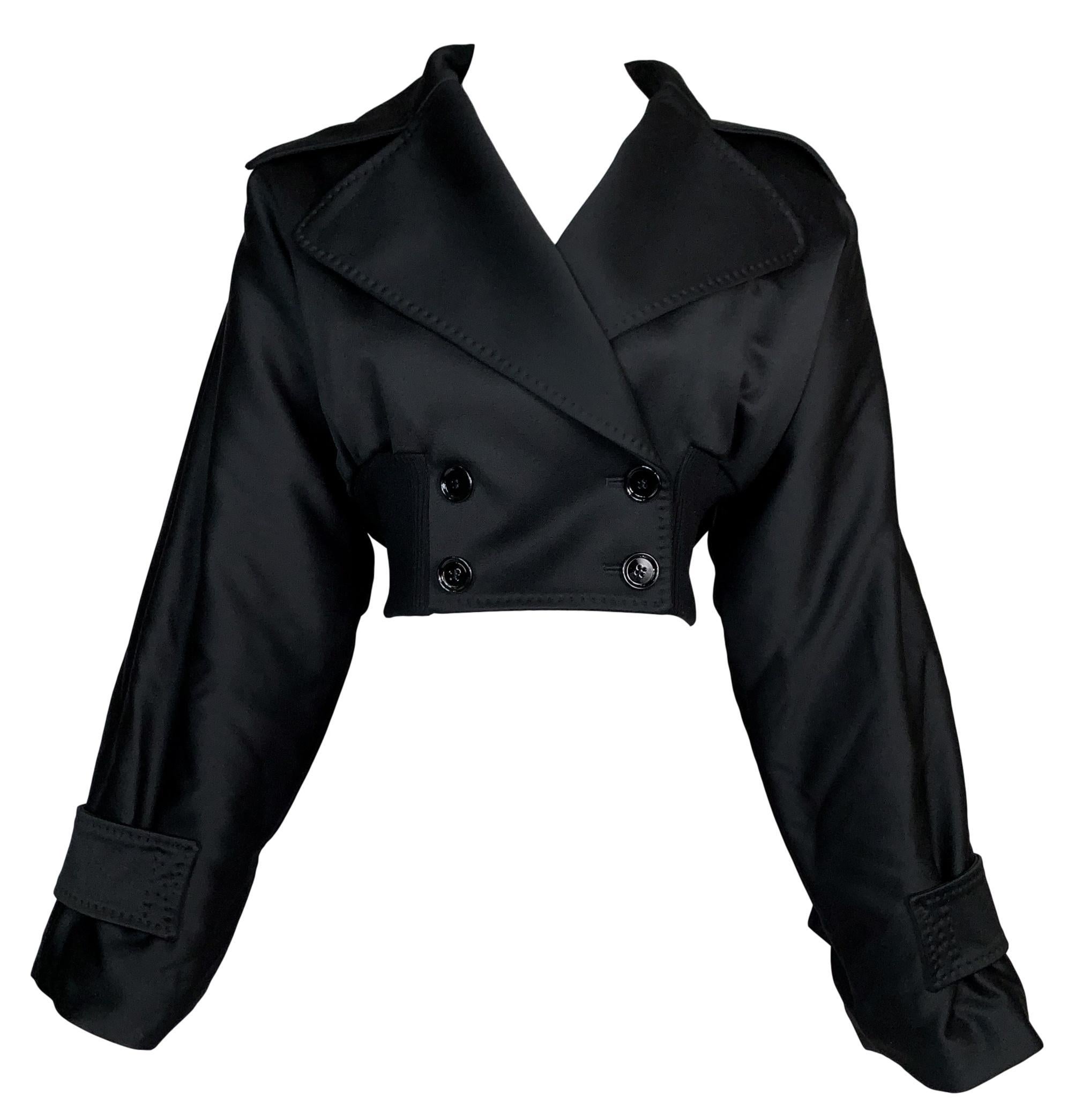 F/W 2003 Dolce and Gabbana Runway Black Baggy Cropped Jacket at 1stDibs