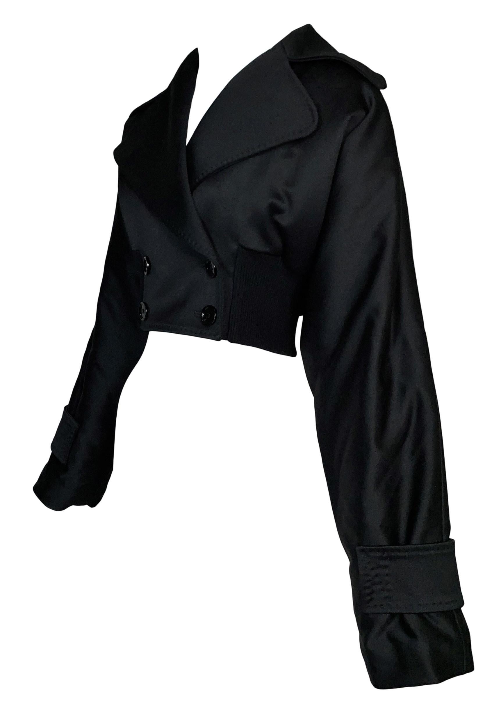 F/W 2003 Dolce & Gabbana Runway Black Baggy Cropped Jacket In Good Condition In Yukon, OK