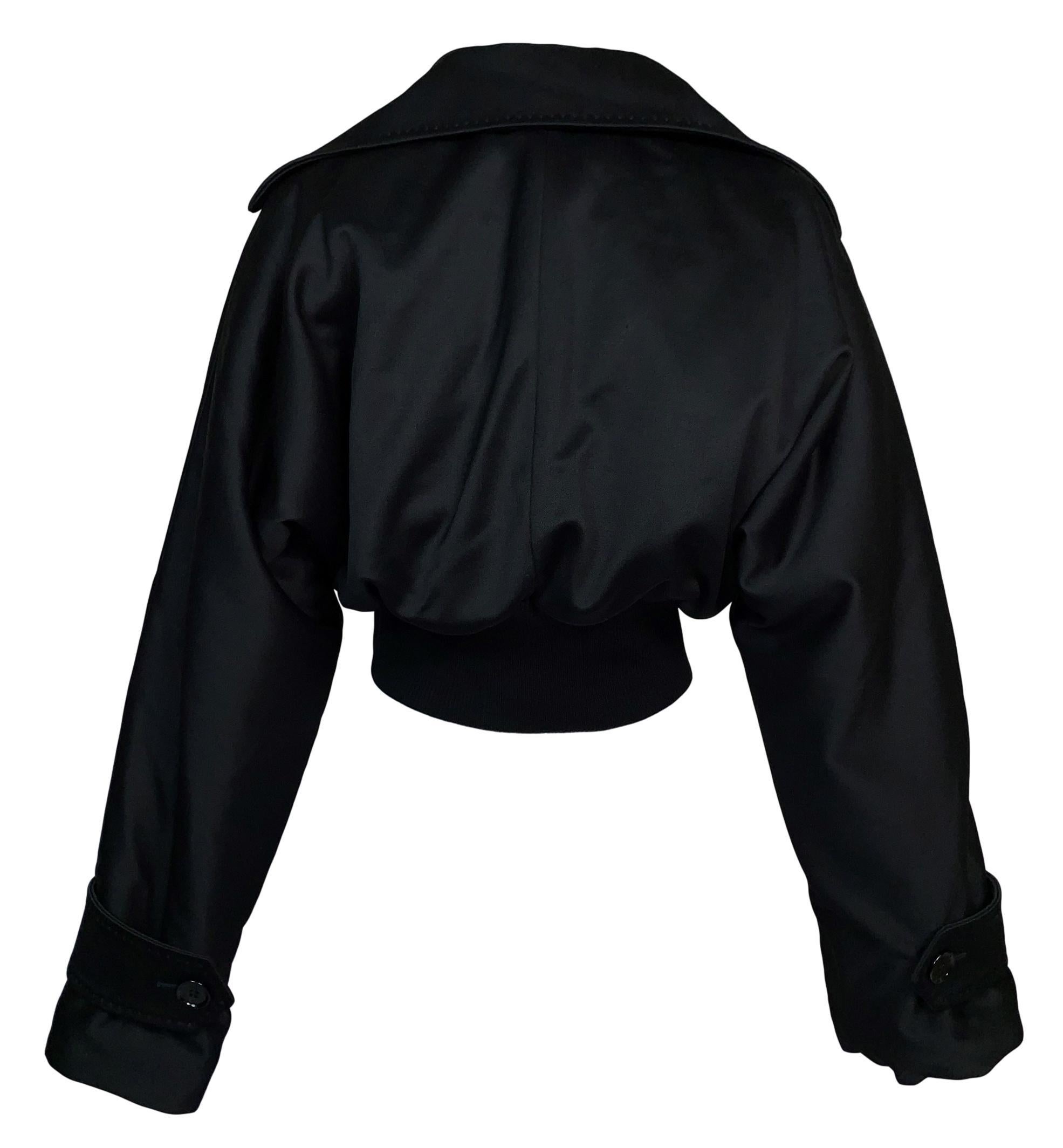 Women's F/W 2003 Dolce & Gabbana Runway Black Baggy Cropped Jacket