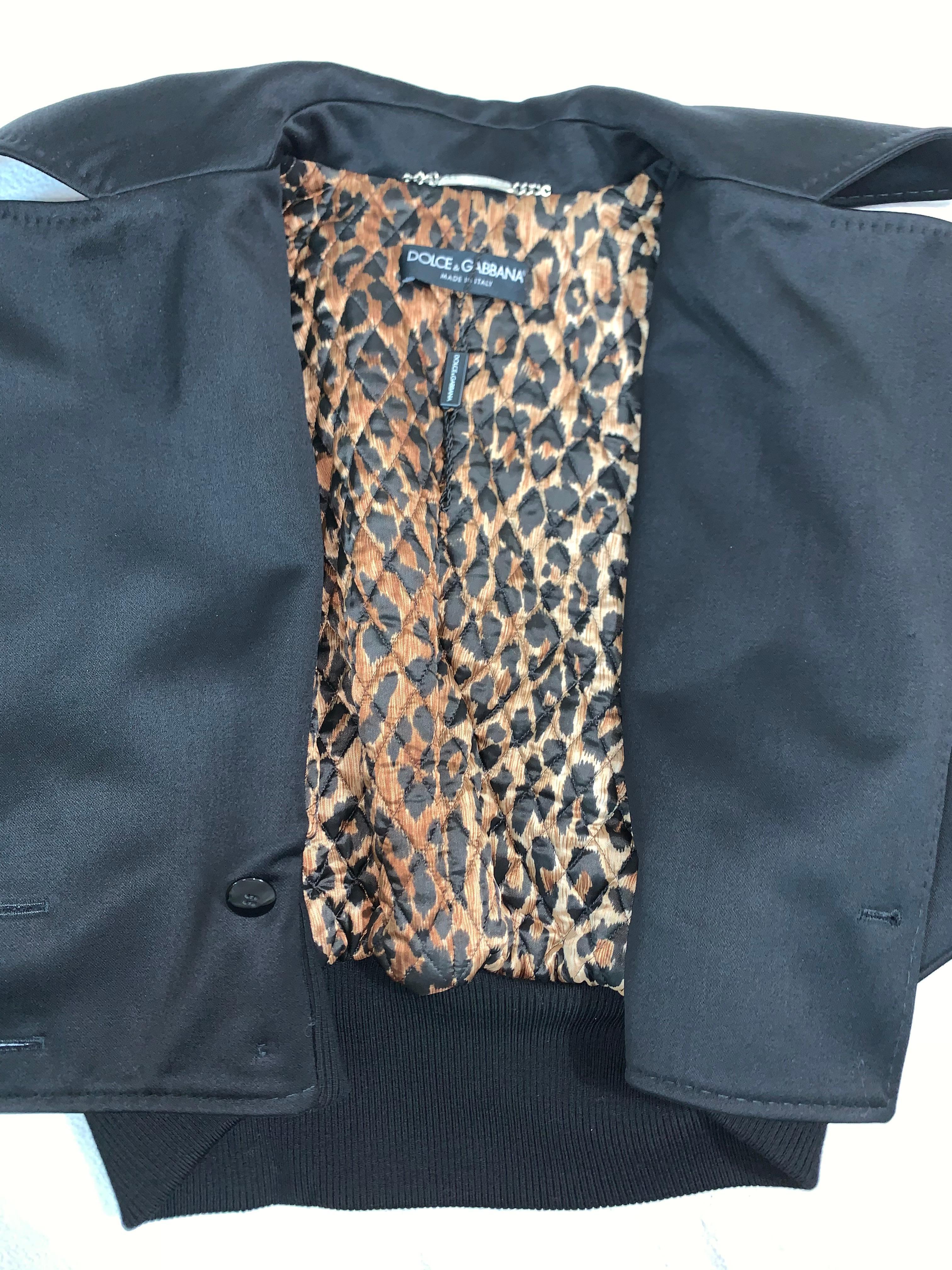 F/W 2003 Dolce & Gabbana Runway Black Baggy Cropped Jacket In Good Condition In Yukon, OK