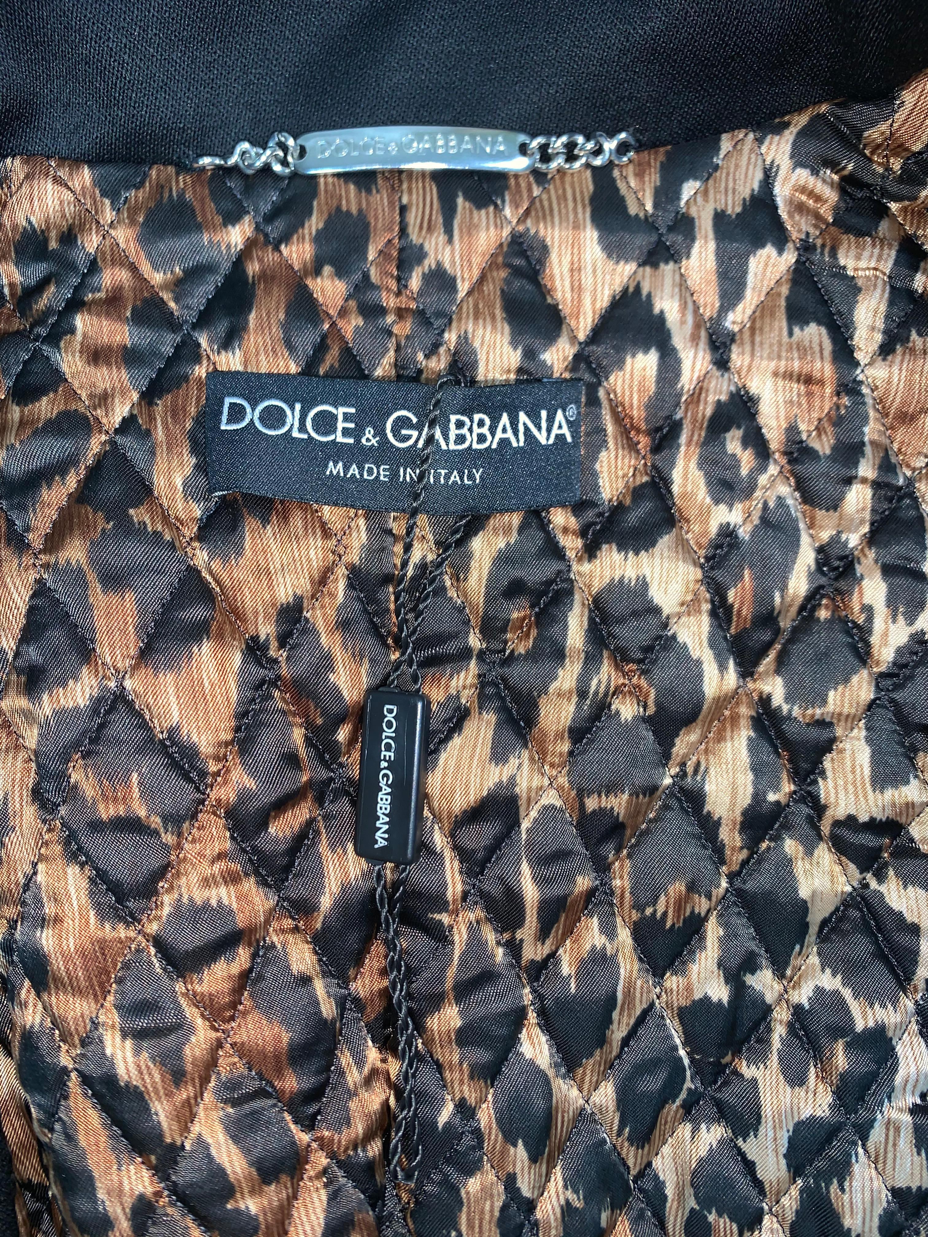 F/W 2003 Dolce & Gabbana Runway Black Baggy Cropped Jacket 2