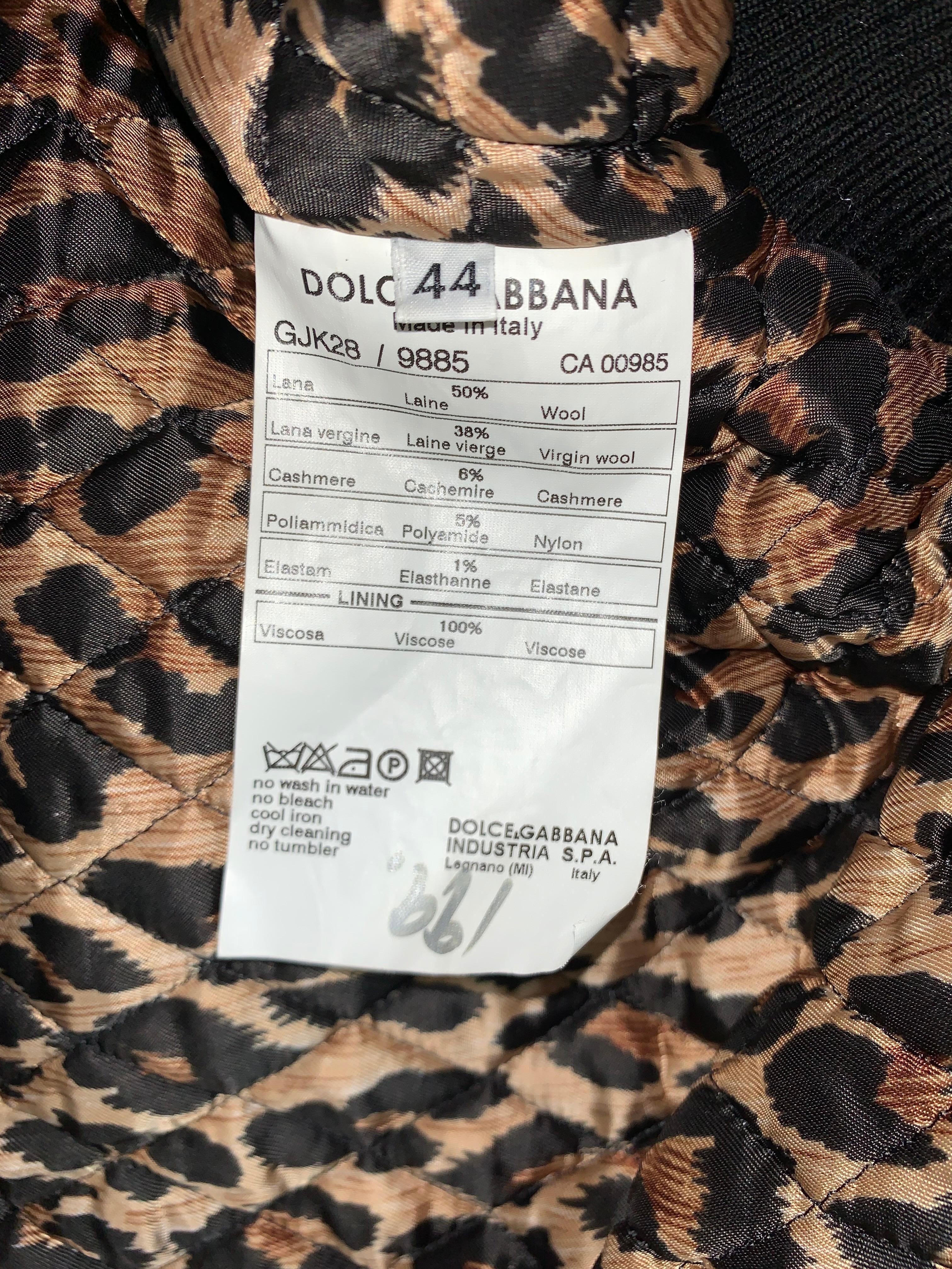 F/W 2003 Dolce & Gabbana Runway Black Baggy Cropped Jacket 3