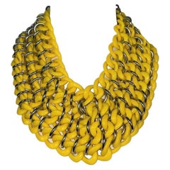 F/W 2003 Dolce & Gabbana Runway Huge Yellow Chunky Chain Necklace