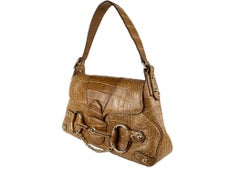 F/W 2003 Gucci by Tom Ford Alligator Horse Bit Shoulder Bag Saddle