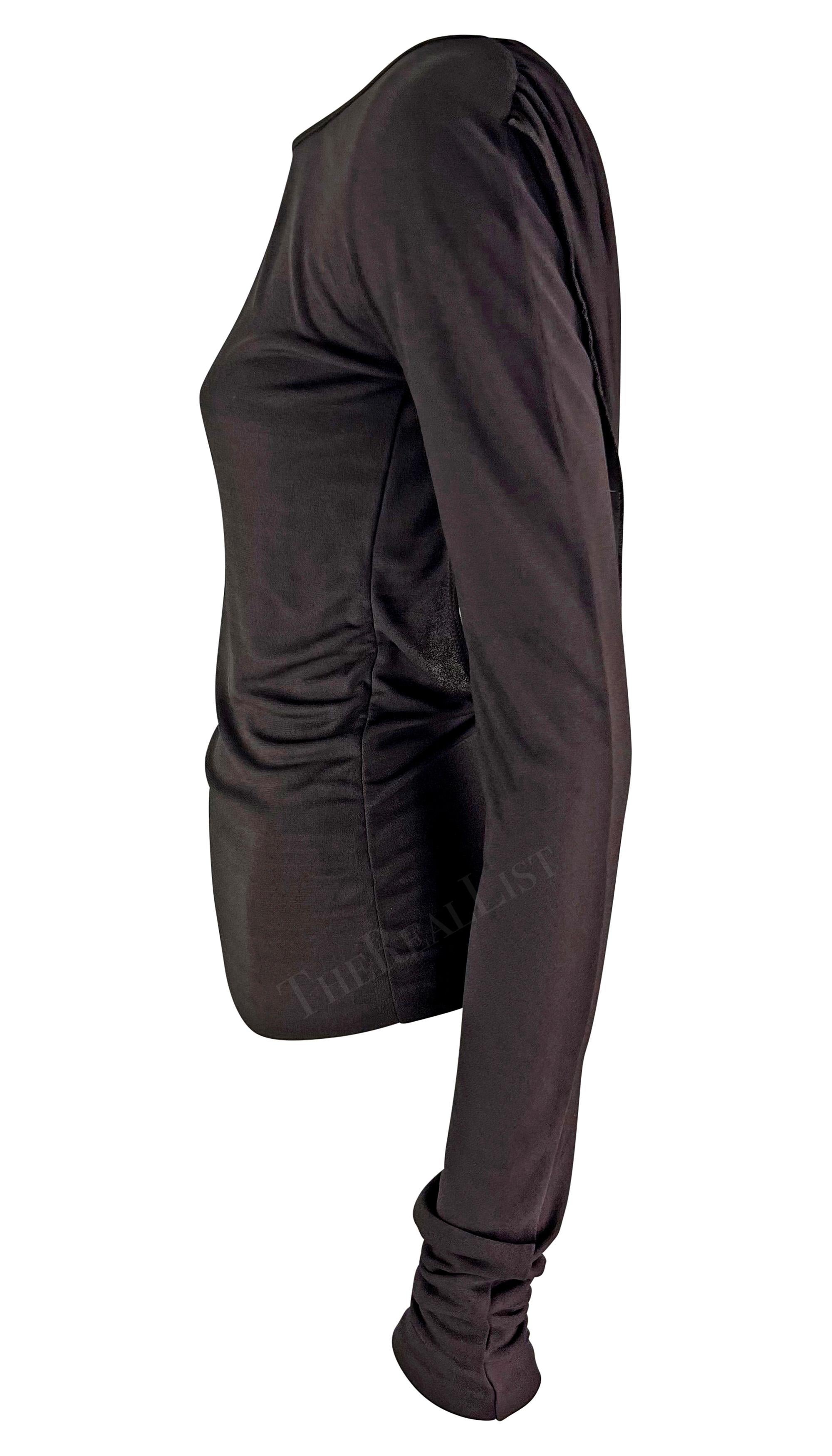 F/W 2003 Gucci by Tom Ford Backless Cowl Stretch Knit Brown Top 2