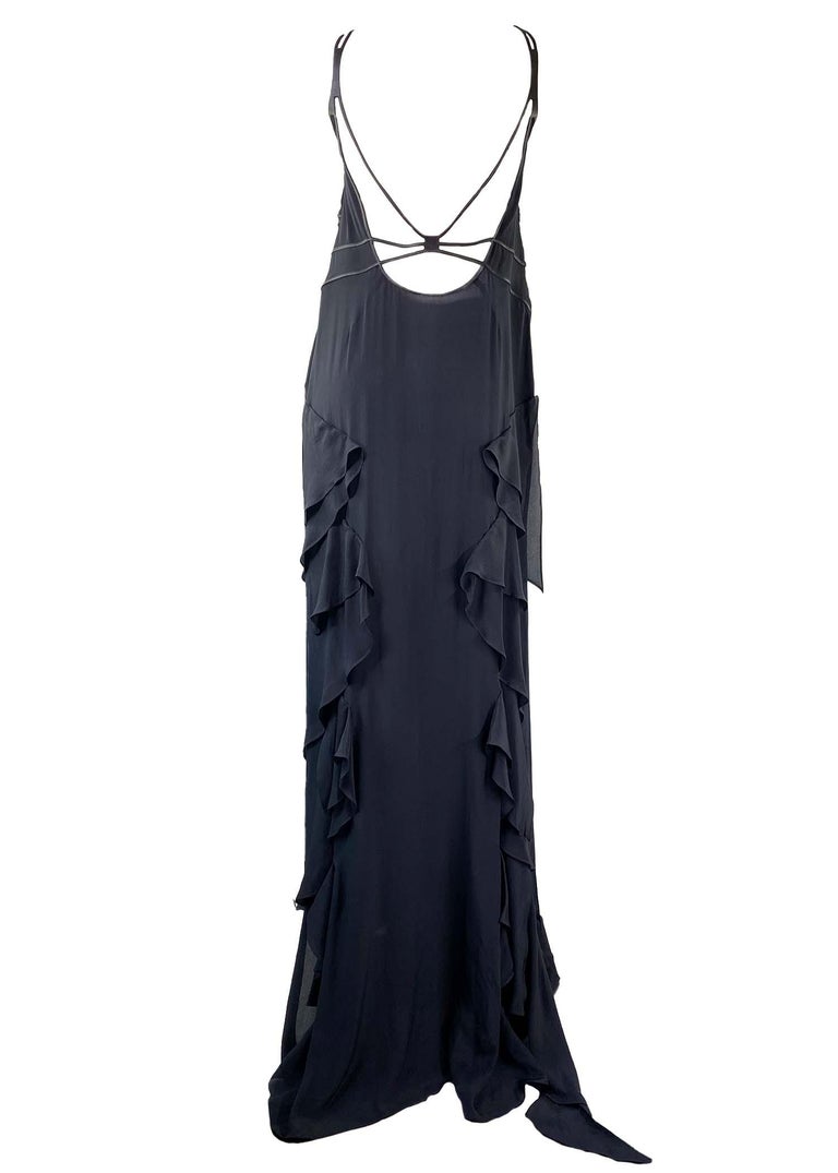 Women's F/W 2003 Gucci by Tom Ford Black Silk Gown with Tags For Sale
