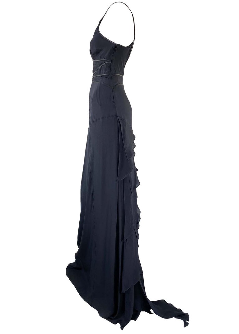 F/W 2003 Gucci by Tom Ford Black Silk Gown with Tags For Sale 2