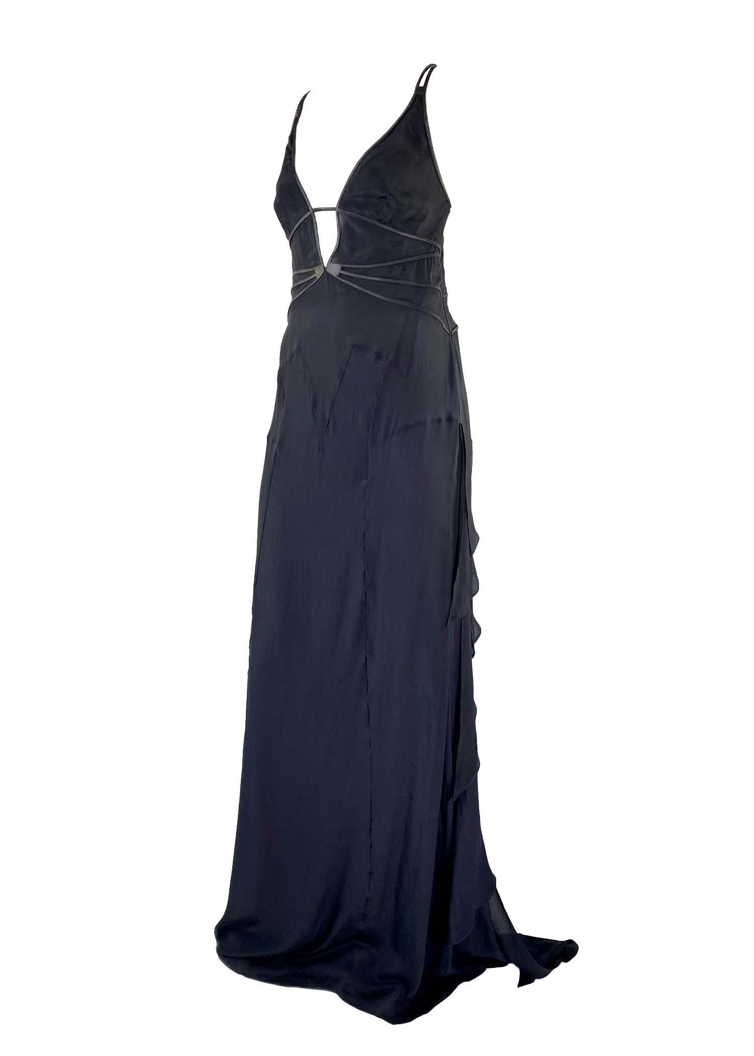 NWT F/W 2003 Gucci by Tom Ford Black Silk Gown For Sale 3