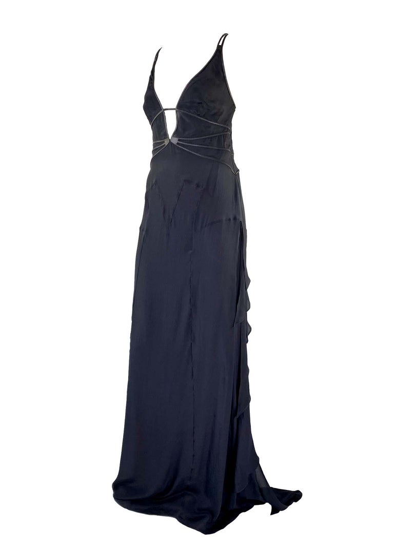 F/W 2003 Gucci by Tom Ford Black Silk Gown with Tags For Sale 3