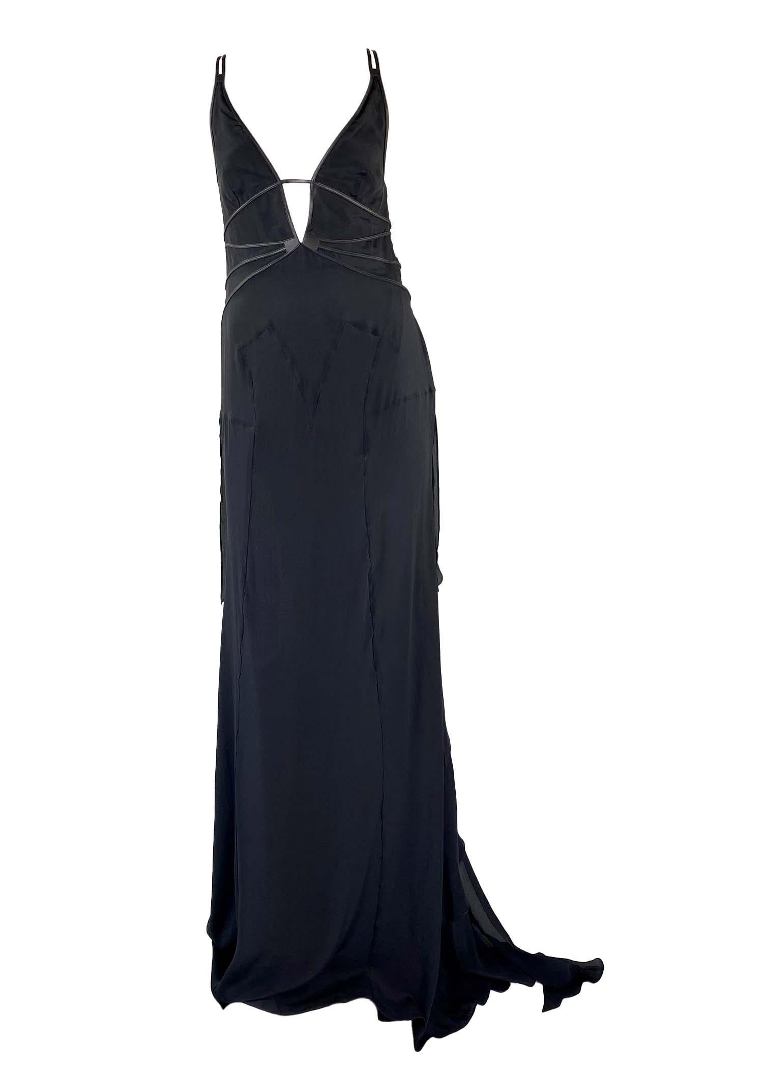NWT F/W 2003 Gucci by Tom Ford Black Silk Gown For Sale