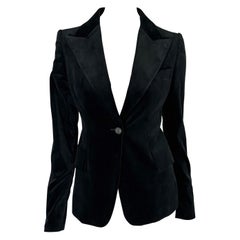 Giacca blazer con risvolto a punta in velluto nero Gucci by Tom Ford A/I 2003