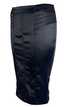 F/W 2003 Gucci by Tom Ford Grey Silk Satin Bodycon Skirt