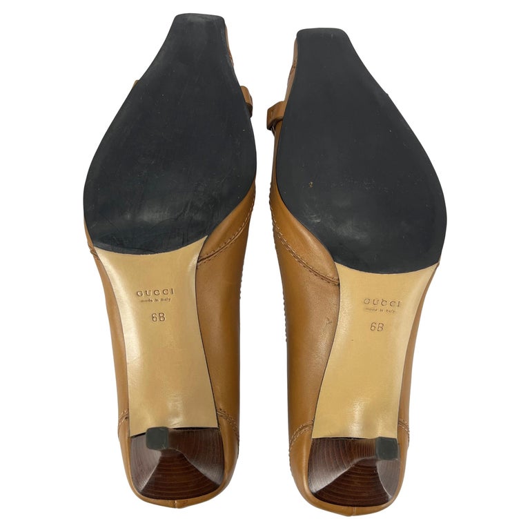 F/W 2003 Gucci by Tom Ford Leather Horsebit Saddle Leather Square Pumps ...