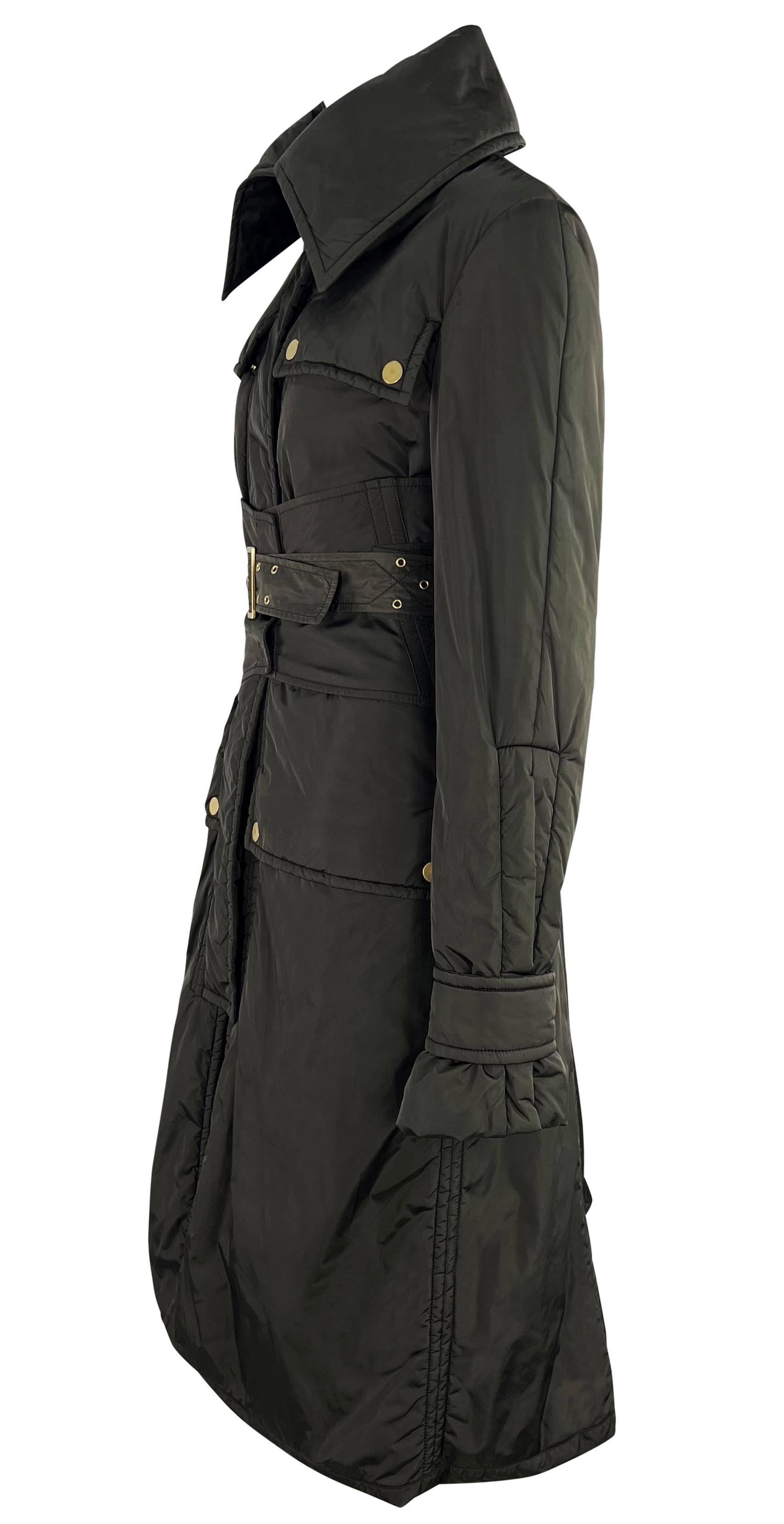 F/W 2003 Gucci by Tom Ford Runway Corseted Full Length Nylon Puffer Coat For Sale 1