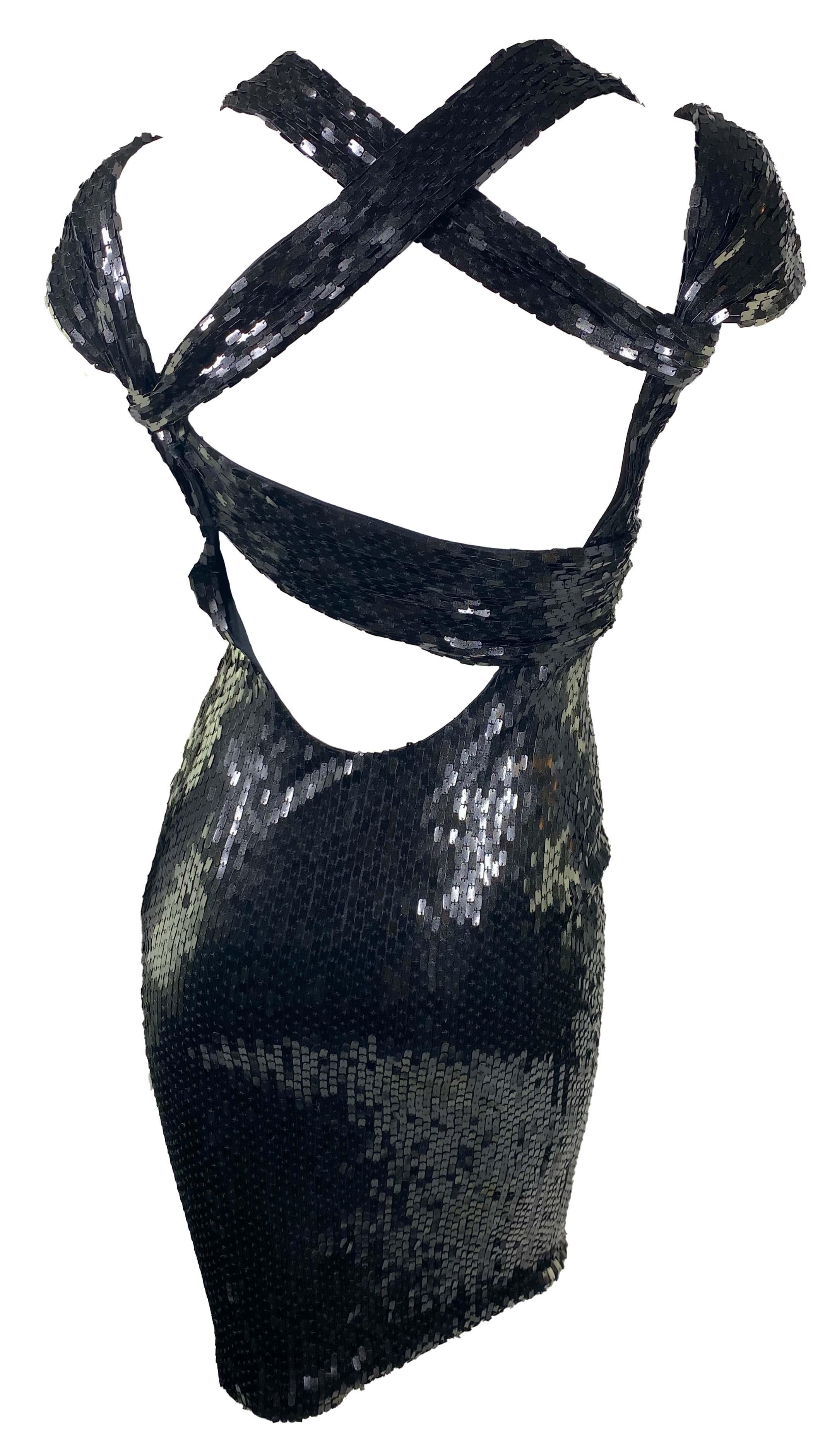 F/W 2003 Gucci by Tom Ford Sequin Convertible Strap Dress Runway In Good Condition In West Hollywood, CA