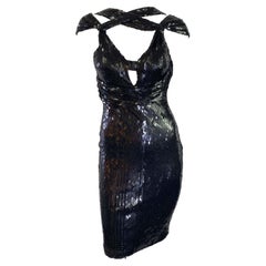 F/W 2003 Gucci by Tom Ford Sequin Convertible Strap Dress Runway