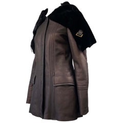 F/W 2003 Gucci by Tom Ford Shearling Leather Metallic Oversized Collar