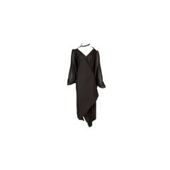 F/W 2003 Gucci Tom Ford Brown Silk Choker Wrap Dress 40