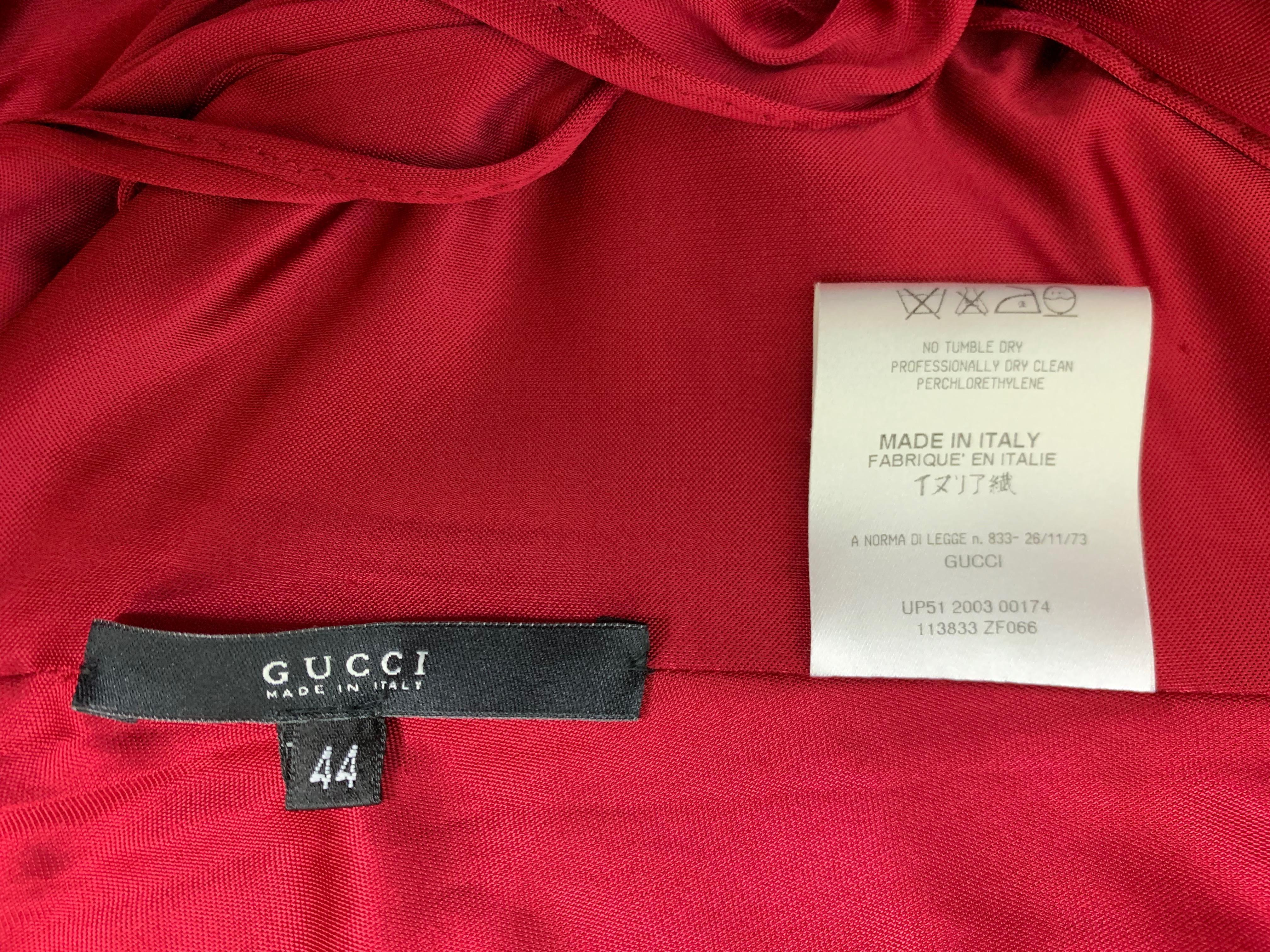 Women's F/W 2003 Gucci Tom Ford Plunging Strappy Bondage Red Slinky Gown Dress